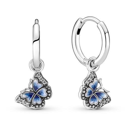 925 sterling silver creoles with detachable butterflies