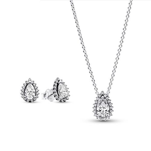 Radiance set necklace and ear studs in 925 silver
