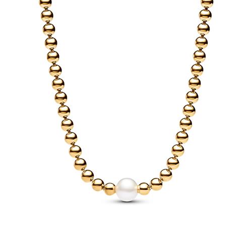 Timeless ladies' ball chain with pearl, IP gold