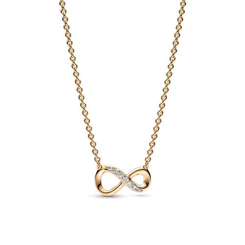 Infinity necklace for ladies, gold plated