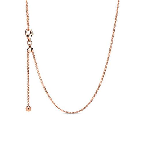 Rose necklace curb chain for women