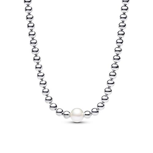Timeless ball necklace for women in 925 silver, pearl