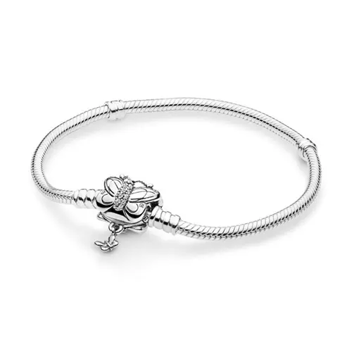 Sterling silver bracelet with butterfly clasp