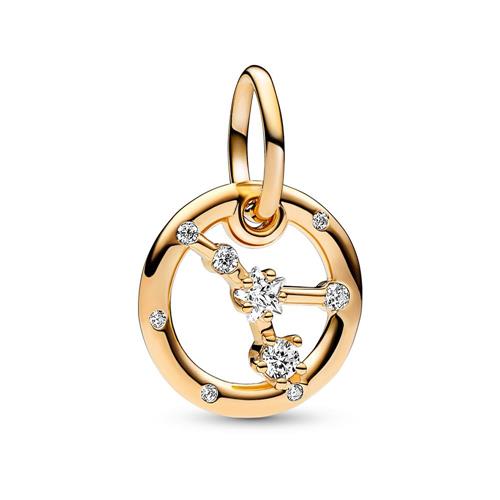 Zodiac sign cancer pendant moments, cubic zirconia, gold
