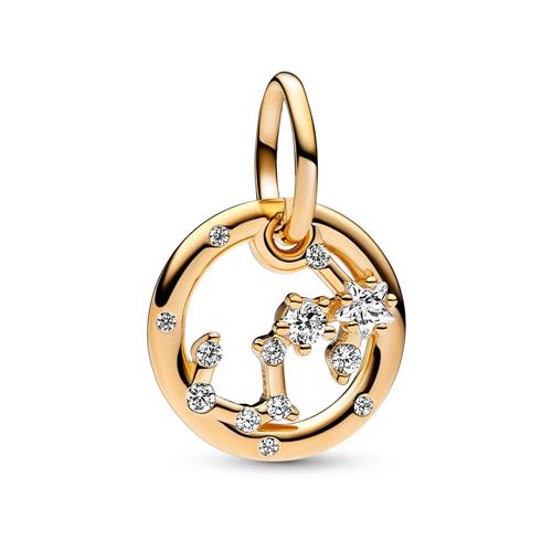 Scorpio zodiac pendant, gold, cubic zirconia