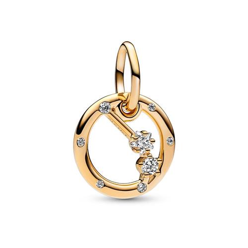 Aries zodiac pendant moments, gold with cubic zirconia