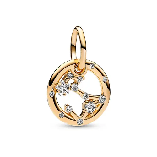 Moments pisces zodiac pendant, gold-plated, cubic zirconia
