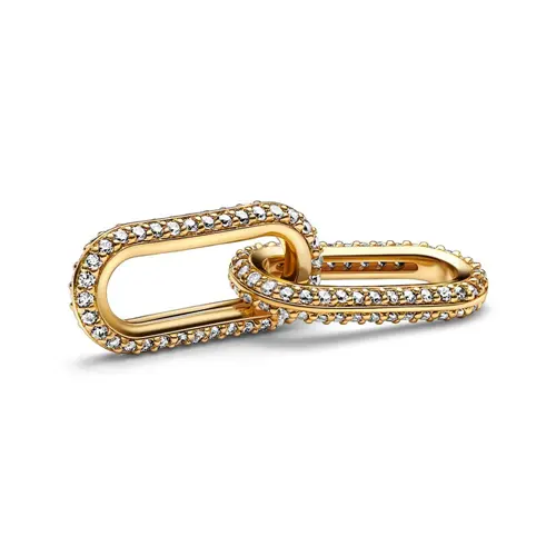 Ladies double link with cubic zirconia, ME, gold
