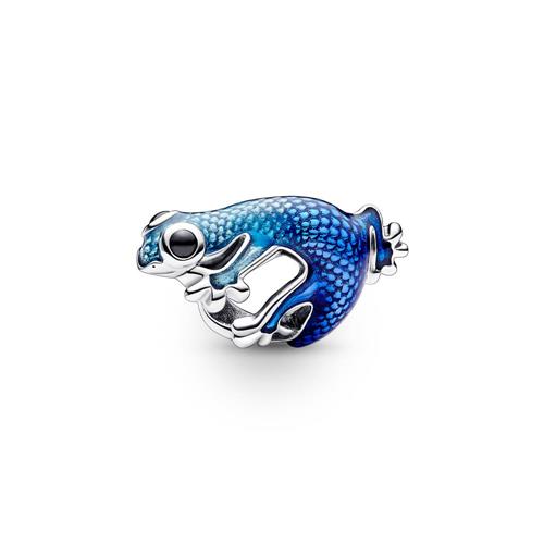 Charm gecko in 925 sterling silver and enamel