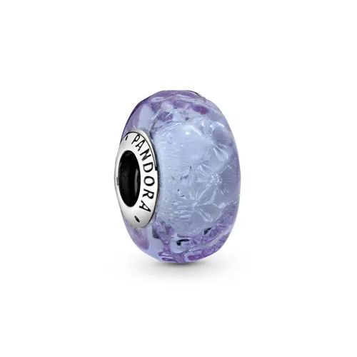 Wavy glass charm, lavender blue