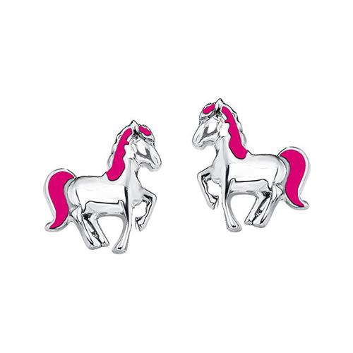 Stud earrings horse in sterling silver for girls
