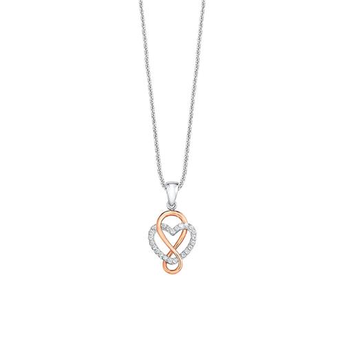 Necklace heart infinity for ladies in sterling silver
