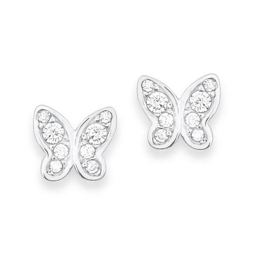 Stud earrings butterflies for girls in 925 silver