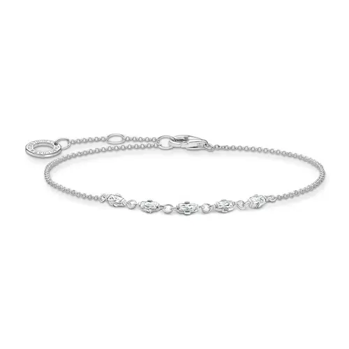 Vintage bracelet in 925 sterling silver with cubic zirconia