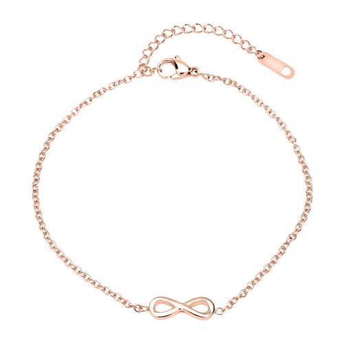 Stainless steel anklet infinity rose gold plated