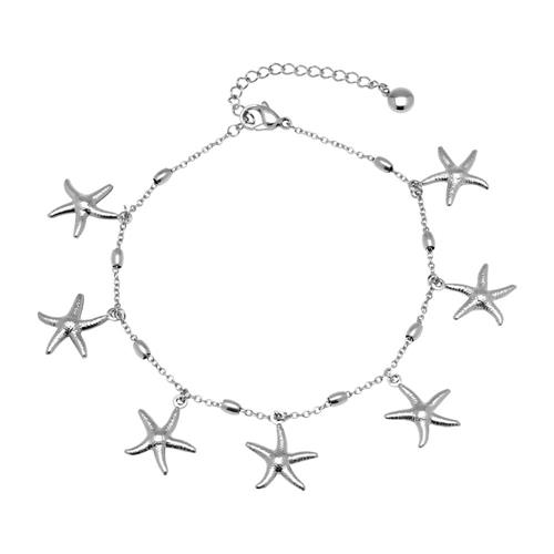 Tobillera estrella de mar acero inoxidable ancho ajustable