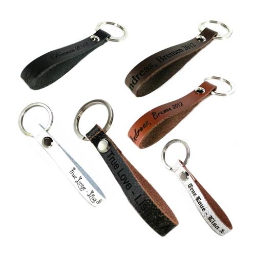Handy leather keyring with engraving