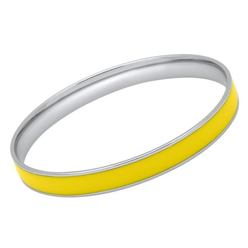 Stainless steel bracelet with yellow synthetic resin