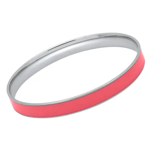 Pink stainless steel bracelet 8mm wide