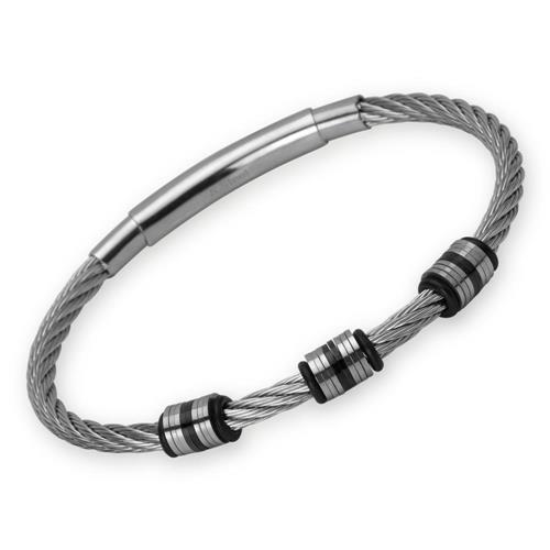 Men's bracelet stainless steel black
