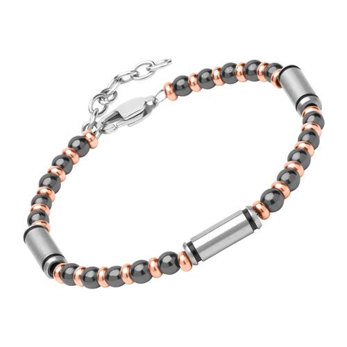 Bicolor bracelet made of stainless steel with balls