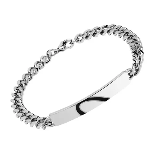 Engraving bracelet stainless steel half heart black