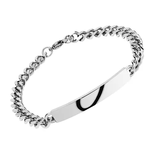 Stainless steel bracelet half heart black engravable