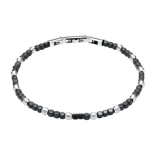 Bracelet made of stainless steel and hematite