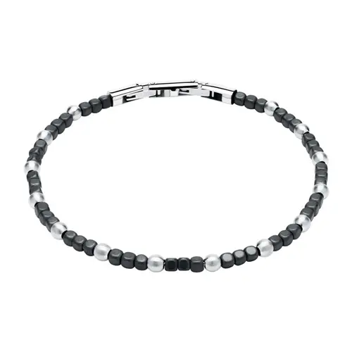 Bracelet made of stainless steel and hematite