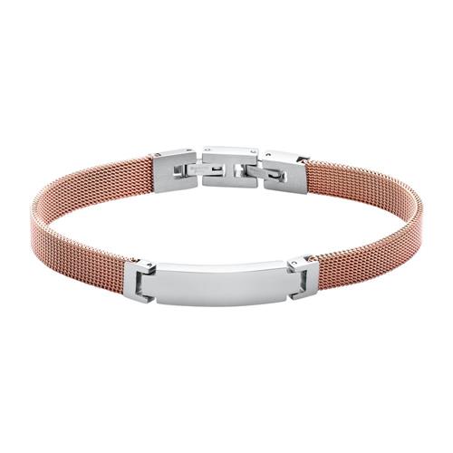 Gravierbares Mesh Armband aus Edelstahl, ros&#xE9;