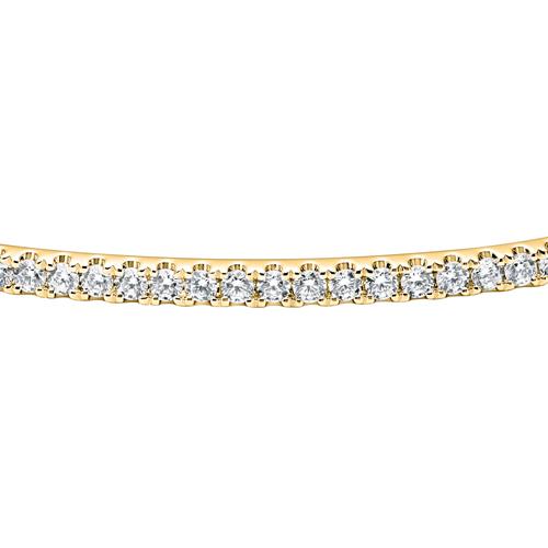 Hinged diamond bangle for ladies in yellow gold