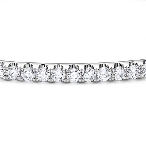 White gold or platinum bangle with lab grown diamonds