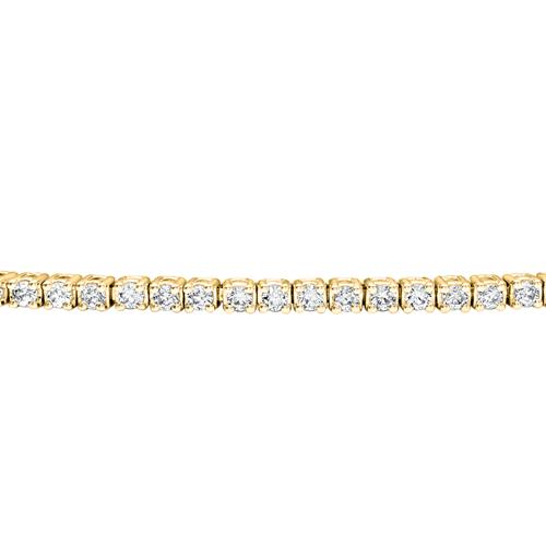 Golden tennis bracelet with 100 diamonds for women