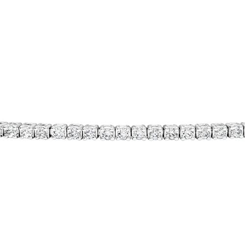 Tennis bracelet with 100 diamonds, white gold or platinum