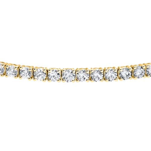 Golden tennis bracelet with diamonds