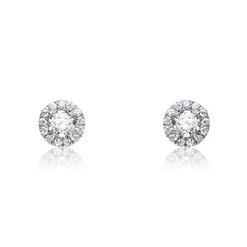 Stud earrings in 585 white gold with diamonds