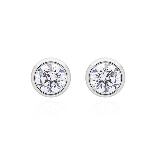 Diamond stud earrings in 14K white gold, Lab grown