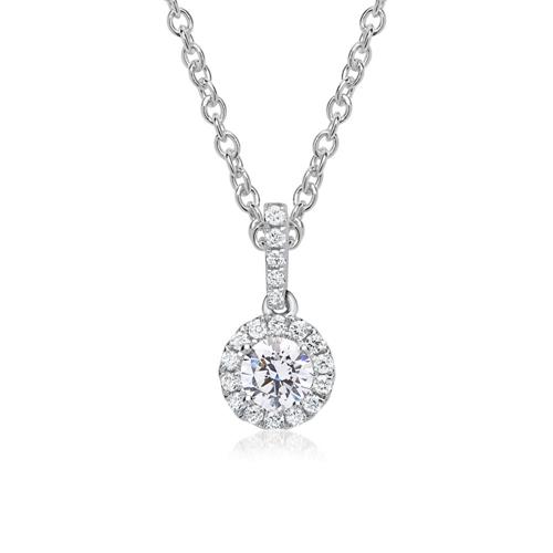 18K white gold pendant with diamonds, centre Lab grown