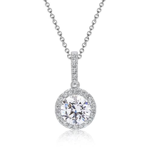 Necklace in 18K white gold with Lab grown diamond
