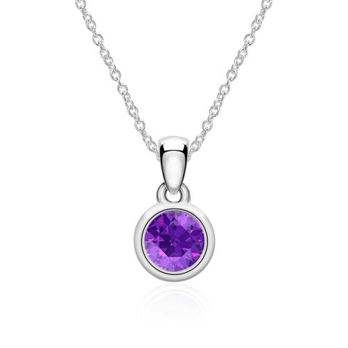 Necklace in 14K white gold with amethyst