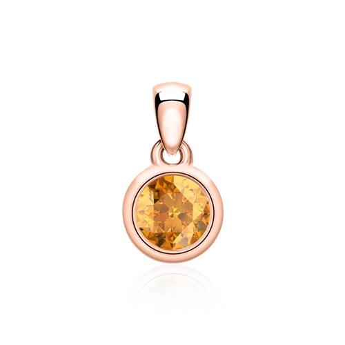 Citrine pendant in 14K rose gold