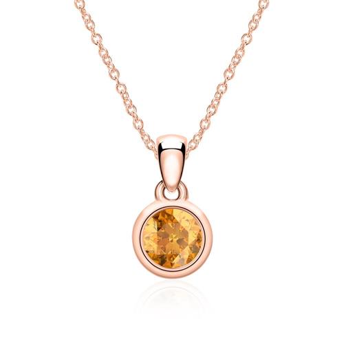 Citrine necklace in 14K rose gold