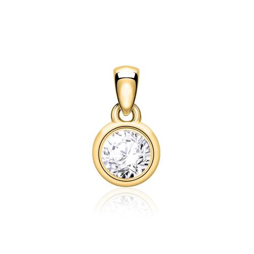 Ladies pendant in 14ct gold with diamond