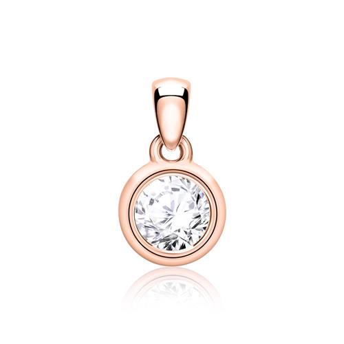 14ct rose gold pendant for ladies with diamond