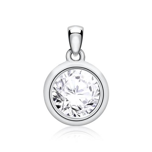Diamond pendant in 14 carat white gold