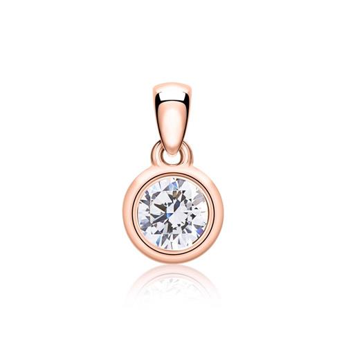 14K rose gold necklace with Lab grown diamond in pendant