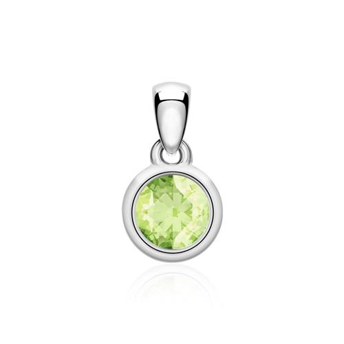 14 carat white gold pendant for necklaces with peridot