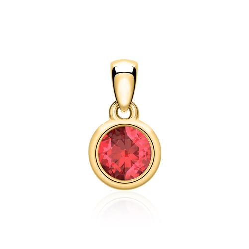 Pendant for necklaces in 14 carat gold with ruby