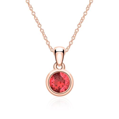 14K rose gold necklace with ruby