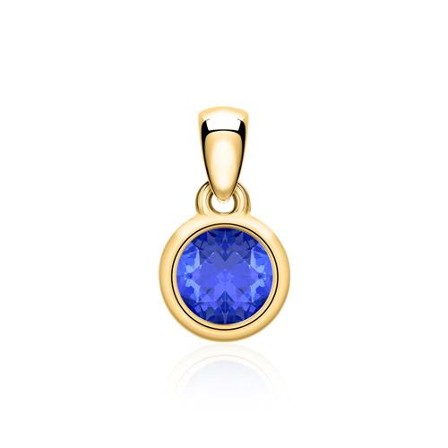Pendant for necklaces in 14 carat gold with sapphire